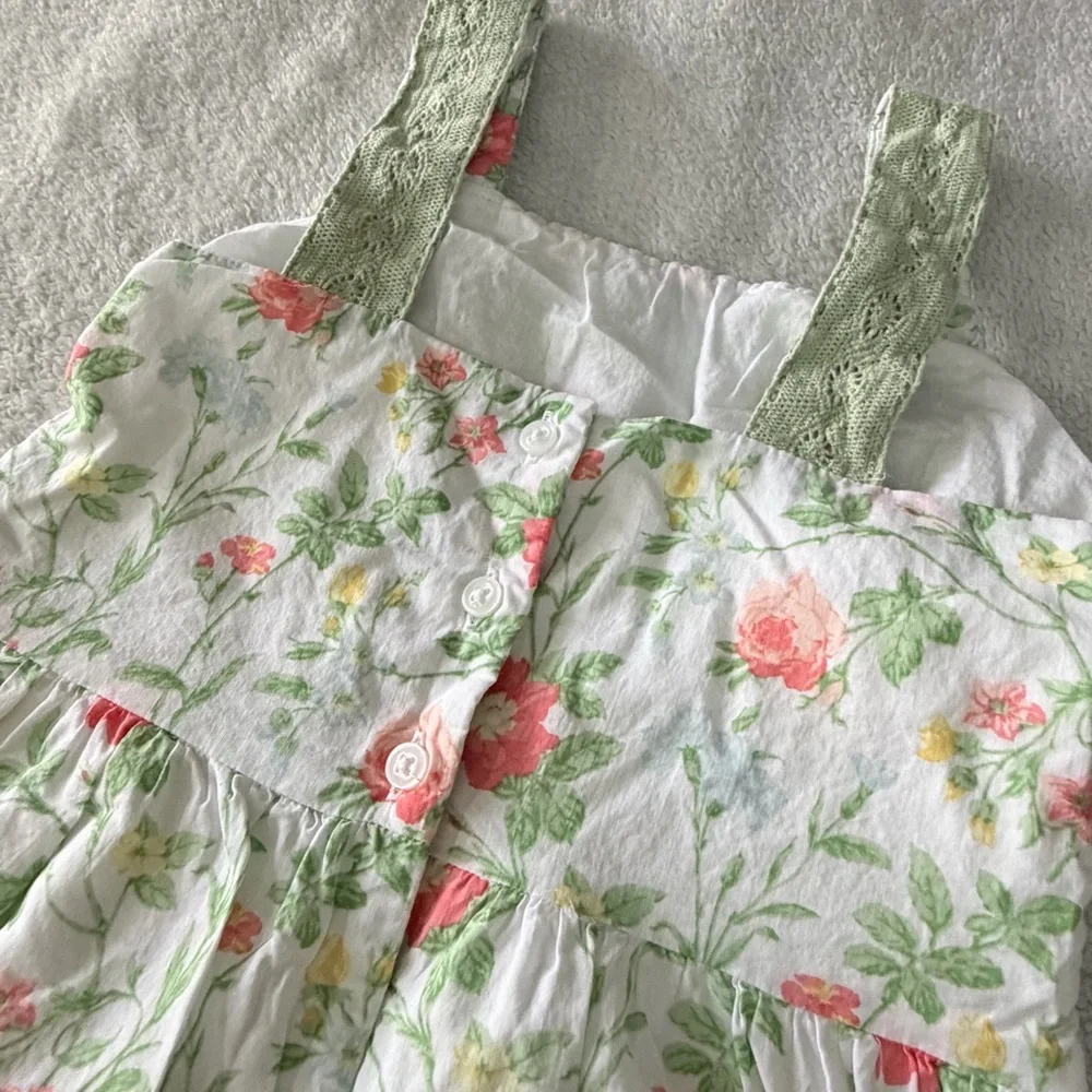 Janie and Jack | Floral Lace Trim Romper | Size 5